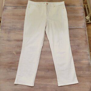 Ella Moss Women’s White Ankle Jeans Size 14 Mid Rise Straight Leg Modern Chic